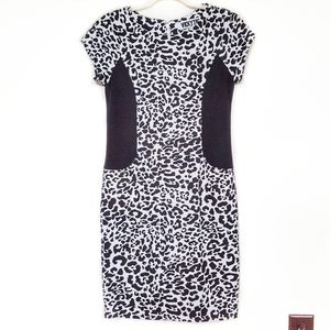 🚫SOLD🚫 Vicky Tiel Leopard Print Colorblock Dress Black XS